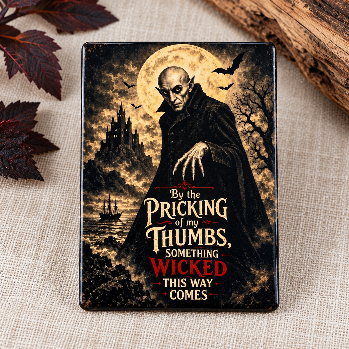 Nosferatu Gothic Halloween Gift Set | Ceramic Ornament & Magnet