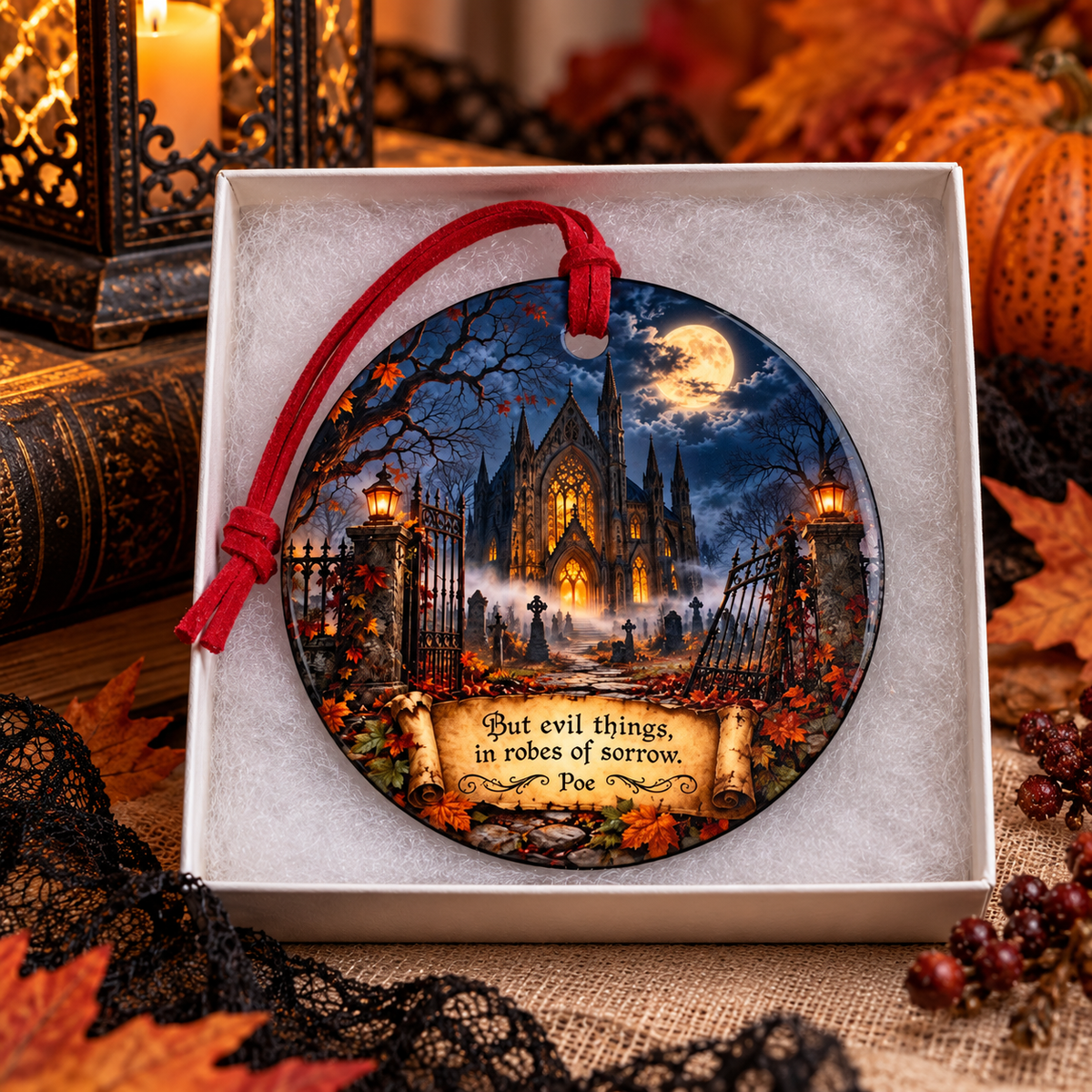 Gothic Cathedral Ceramic Ornament | Edgar Allan Poe Haunted Palace