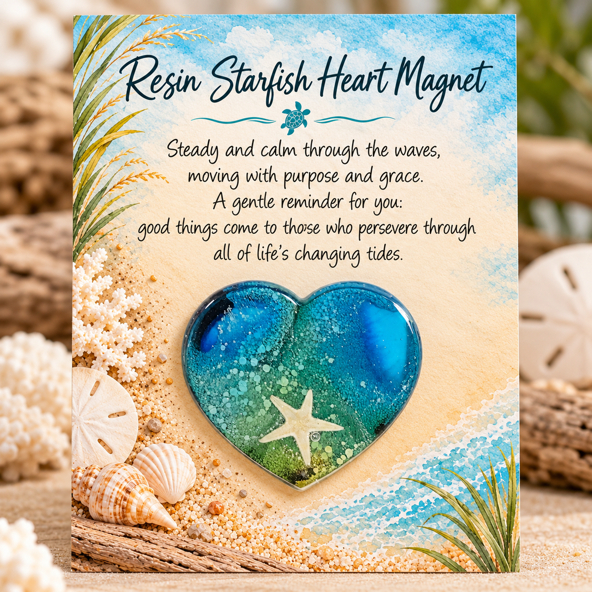 Handcrafted Resin Starfish Heart Magnets – Ocean Inspired Gifts