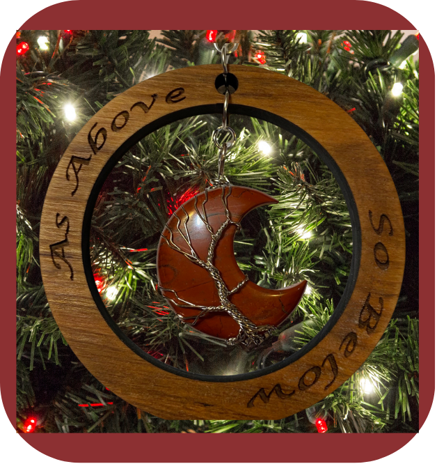 Red Jasper Crystal with Tree of life Ornament