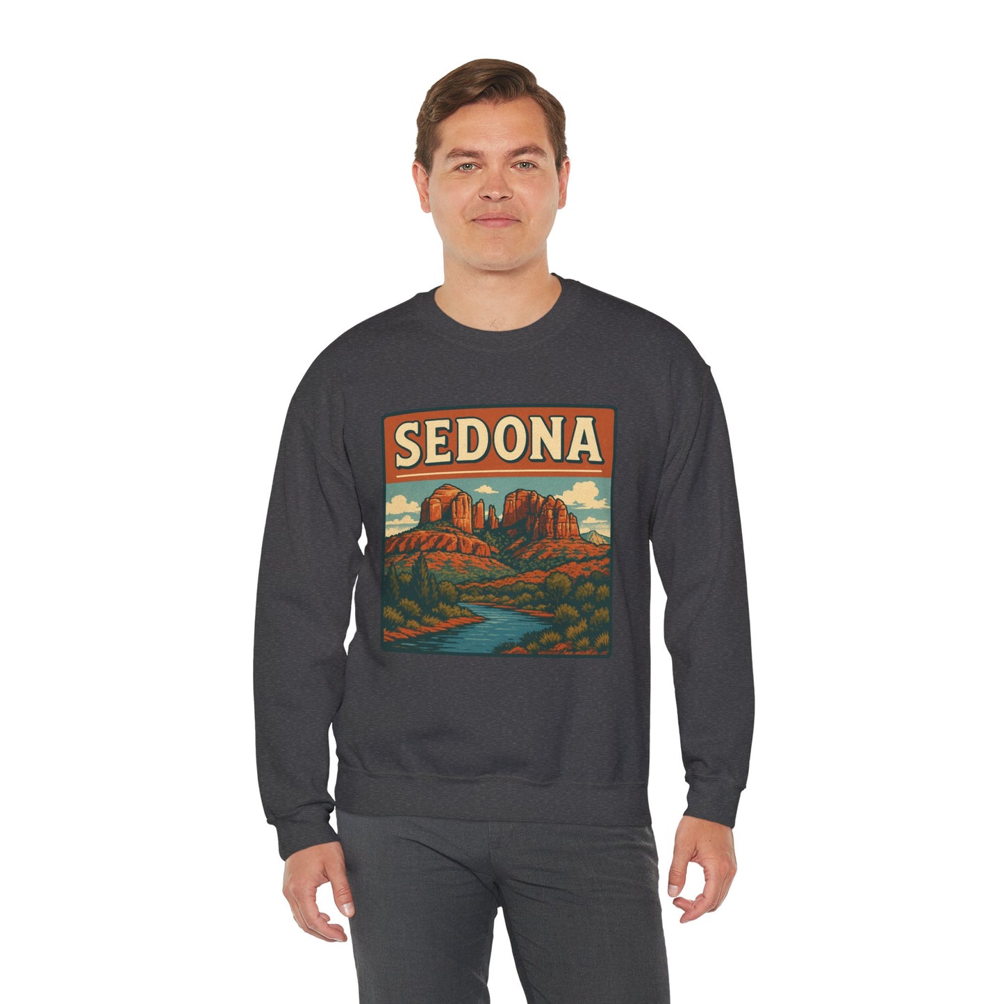 Sedona Adventure Unisex Crewneck Sweatshirt - Cozy Travel Apparel, Gift for Nature Lovers, Fall Fashion, Vintage Style, Perfect for Hiking