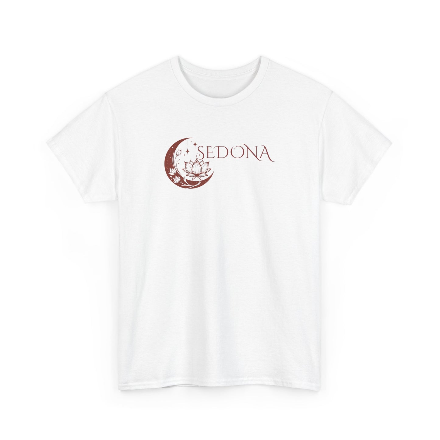Sedona Lotus Unisex Heavy Cotton Tee - Casual Wear, Gift for Nature Lovers, Cozy Tee for Travel, Everyday Comfort, Boho Vibes