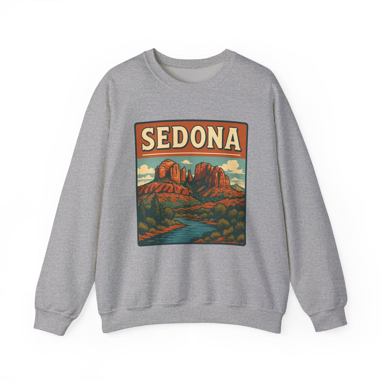 Sedona Adventure Unisex Crewneck Sweatshirt - Cozy Travel Apparel, Gift for Nature Lovers, Fall Fashion, Vintage Style, Perfect for Hiking