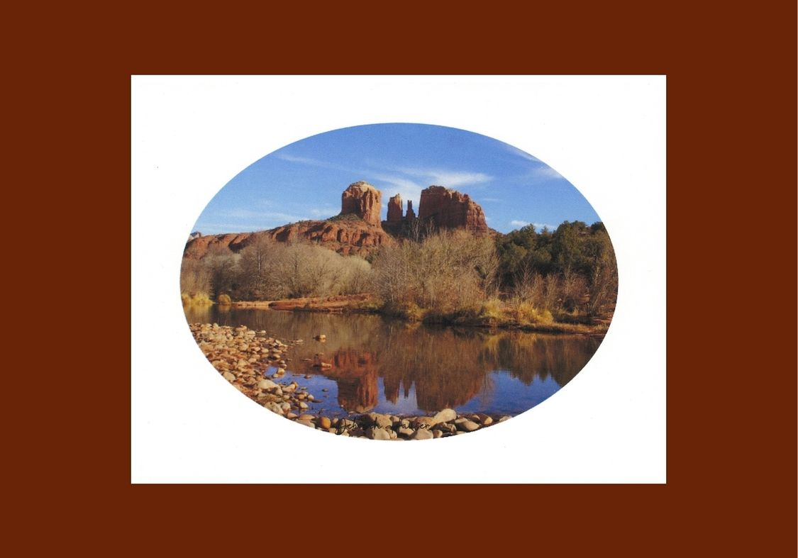 Reflections Of Cathedral Rock, Note Card Set