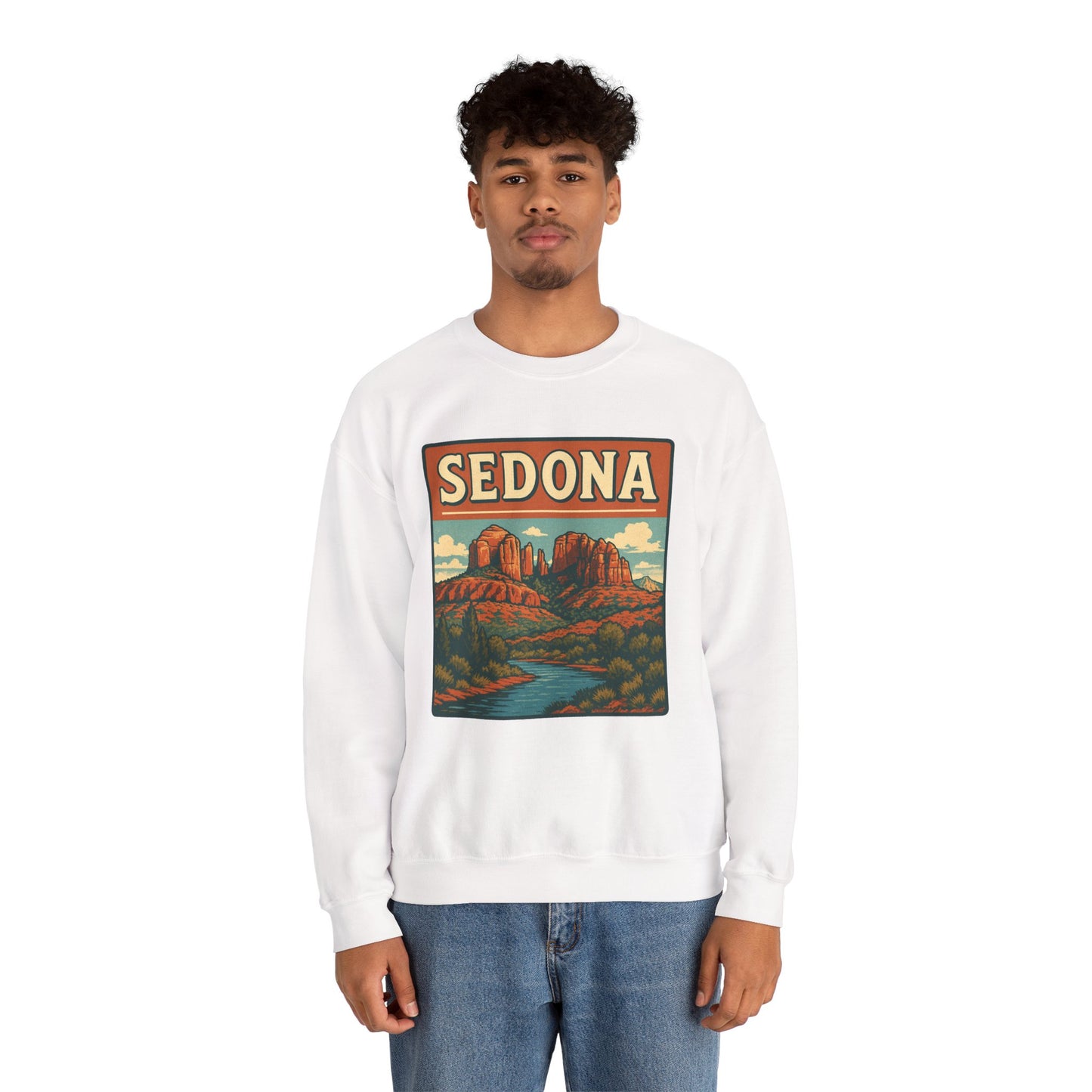 Sedona Adventure Unisex Crewneck Sweatshirt - Cozy Travel Apparel, Gift for Nature Lovers, Fall Fashion, Vintage Style, Perfect for Hiking