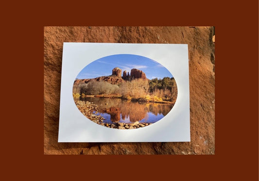 Reflections Of Cathedral Rock, Note Card Set