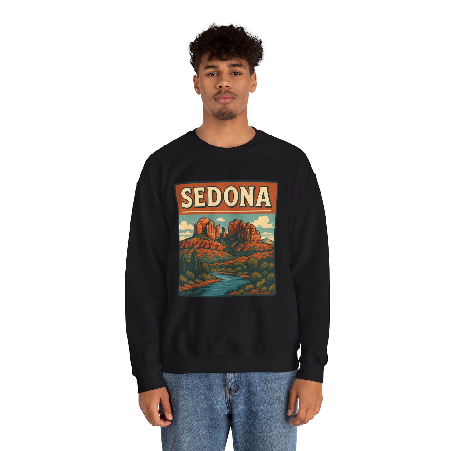 Sedona Adventure Unisex Crewneck Sweatshirt - Cozy Travel Apparel, Gift for Nature Lovers, Fall Fashion, Vintage Style, Perfect for Hiking