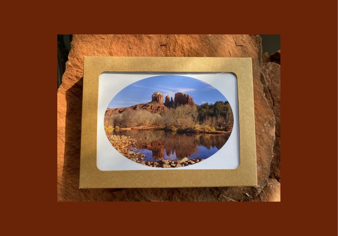 Reflections Of Cathedral Rock, Note Card Set