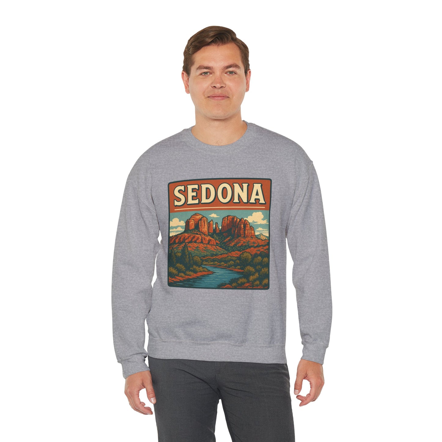 Sedona Adventure Unisex Crewneck Sweatshirt - Cozy Travel Apparel, Gift for Nature Lovers, Fall Fashion, Vintage Style, Perfect for Hiking