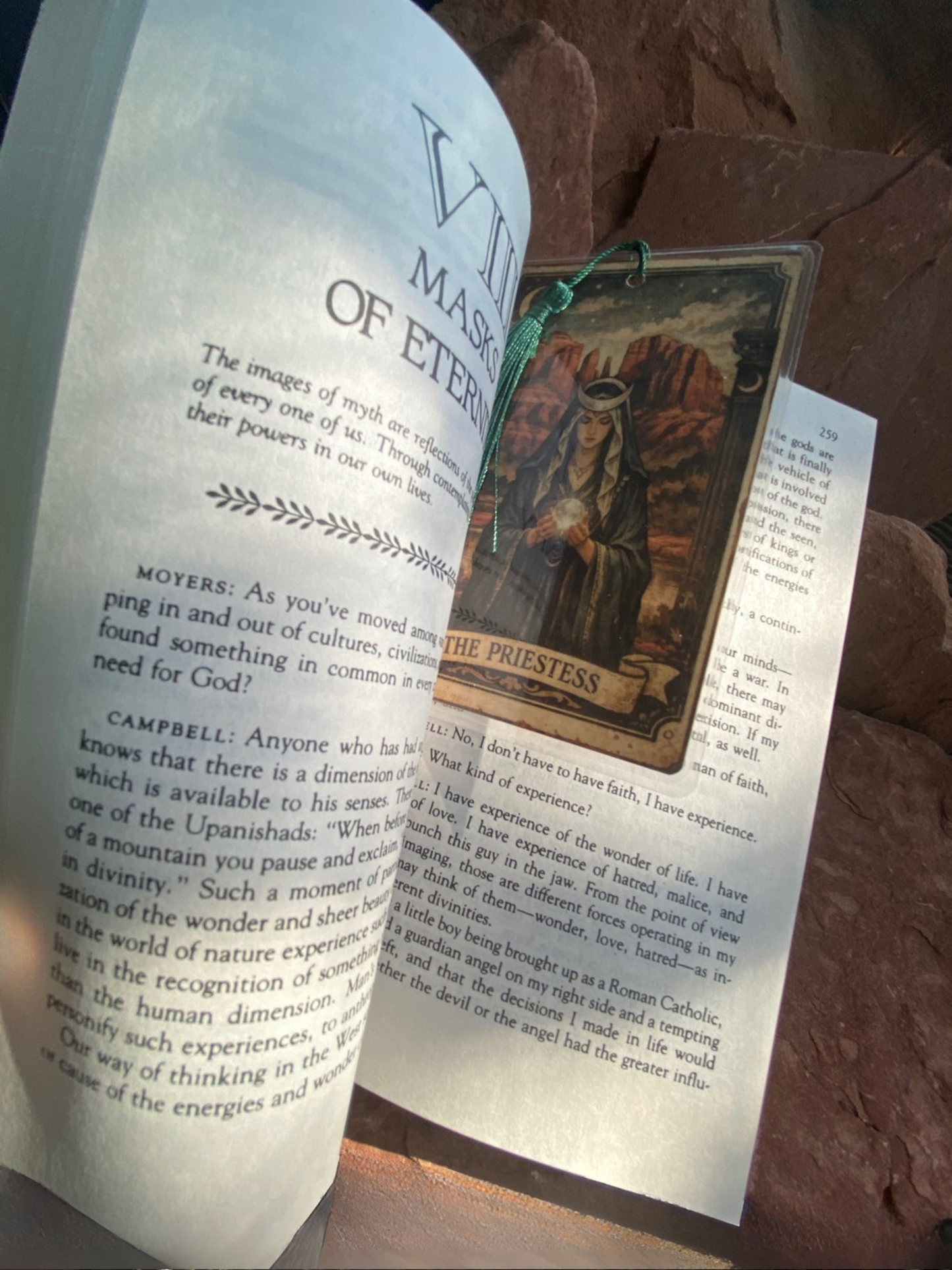 Extra large bookmark shown in oversized paperback for scale reference only
