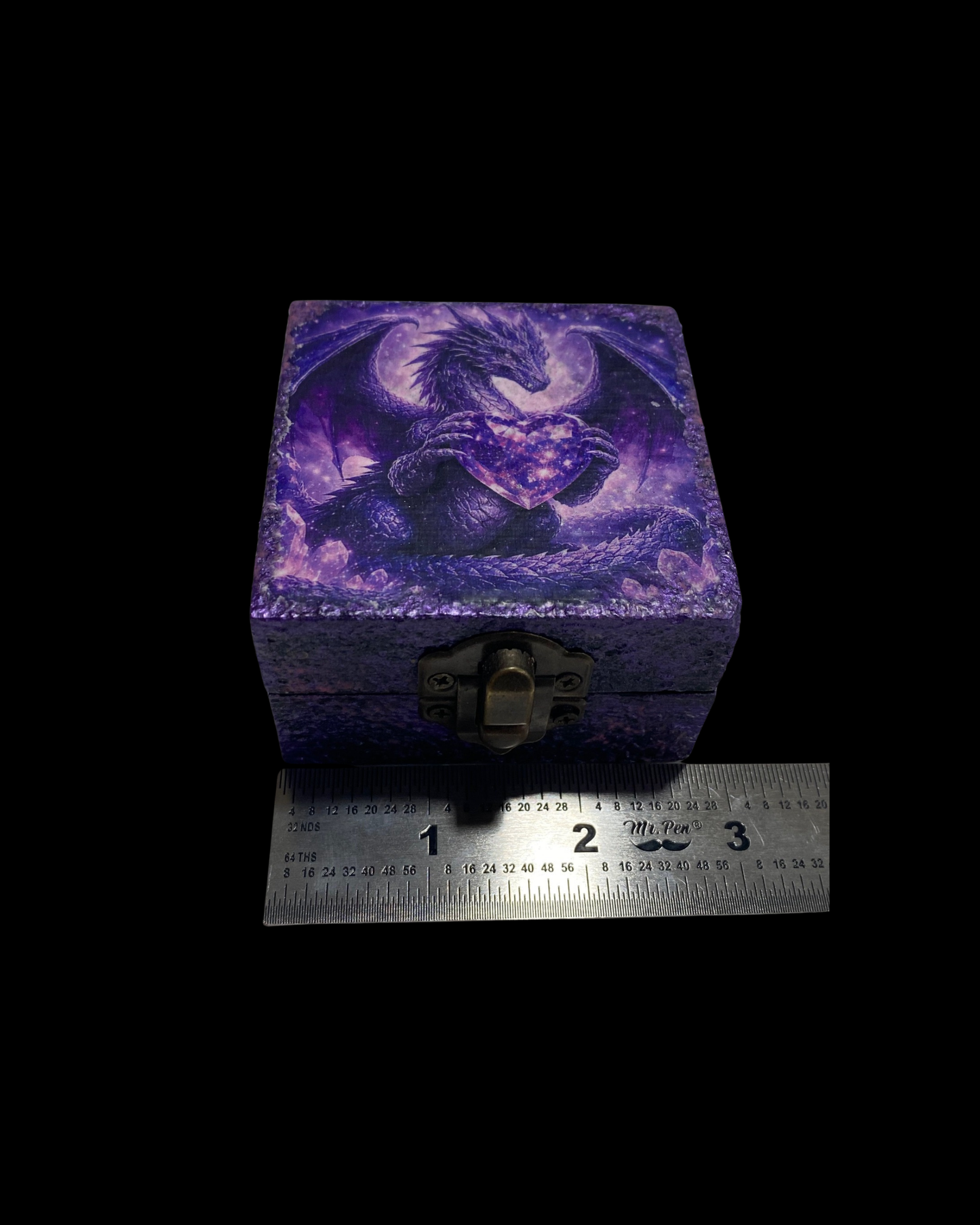 Timber & Stone Enchanted Keepsakes- Dragon's Amethyst Heart