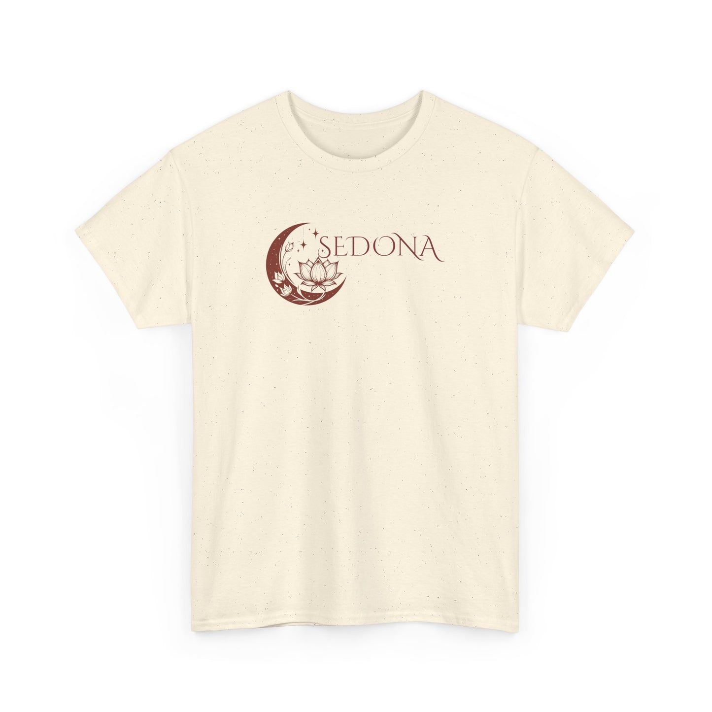 Sedona Lotus Unisex Heavy Cotton Tee - Casual Wear, Gift for Nature Lovers, Cozy Tee for Travel, Everyday Comfort, Boho Vibes