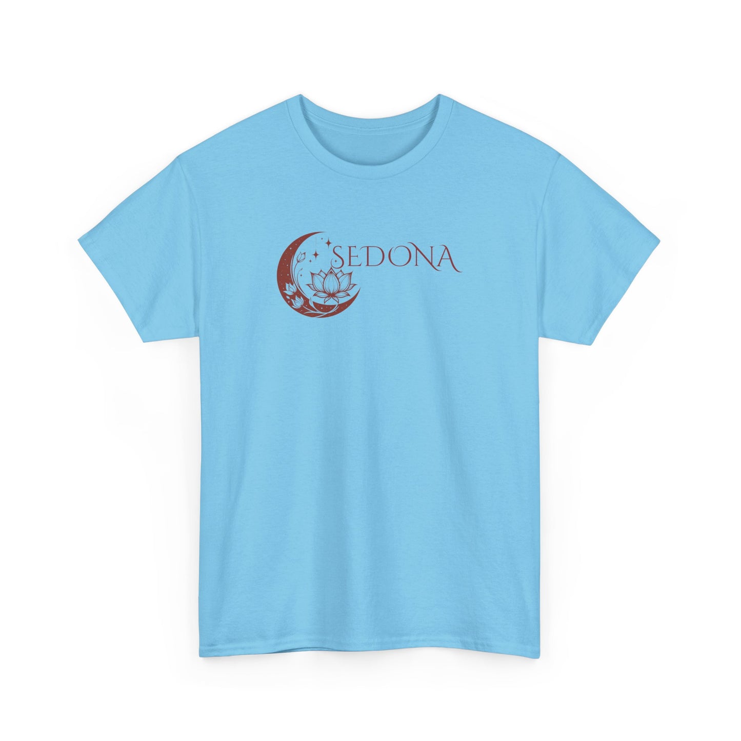 Sedona Lotus Unisex Heavy Cotton Tee - Casual Wear, Gift for Nature Lovers, Cozy Tee for Travel, Everyday Comfort, Boho Vibes