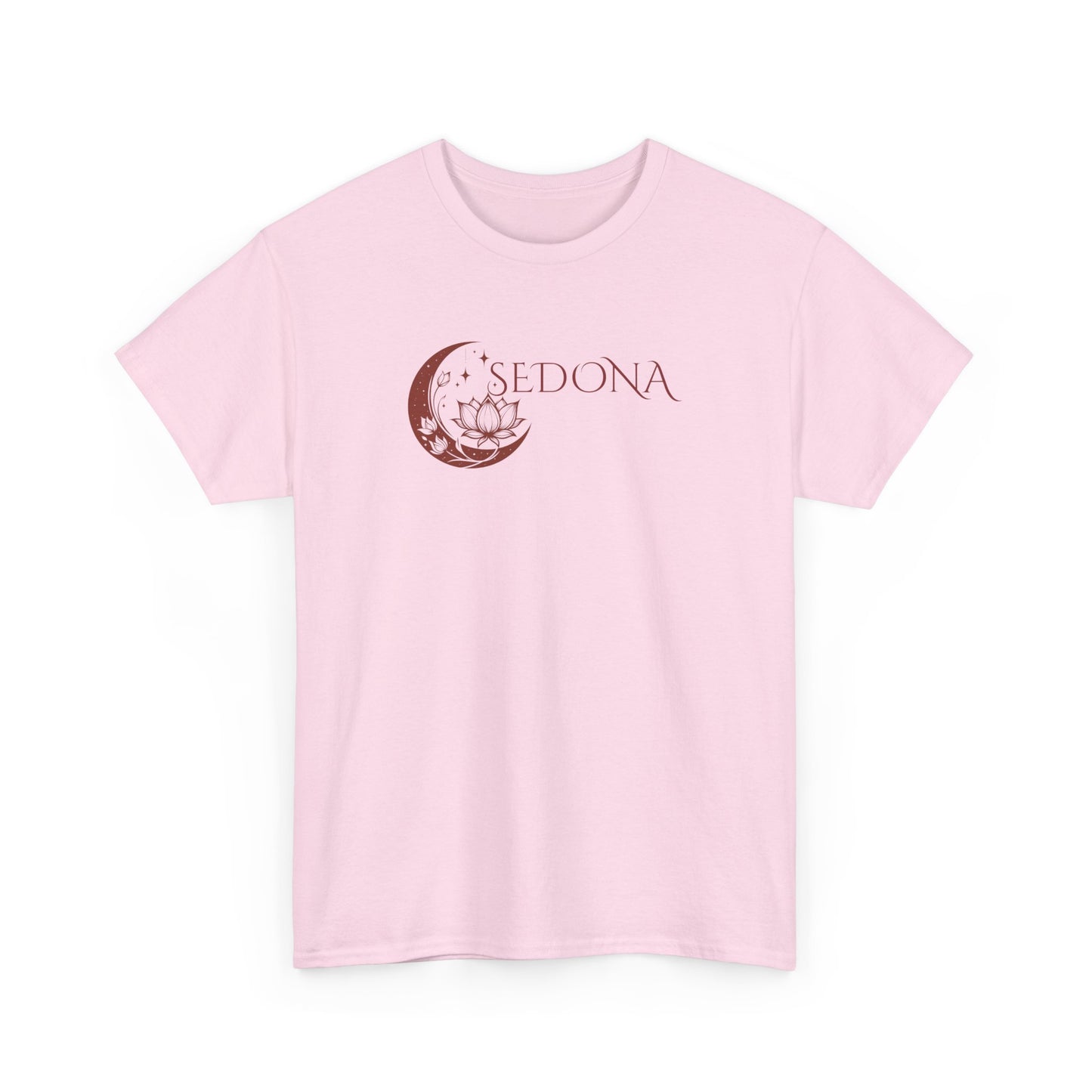 Sedona Lotus Unisex Heavy Cotton Tee - Casual Wear, Gift for Nature Lovers, Cozy Tee for Travel, Everyday Comfort, Boho Vibes