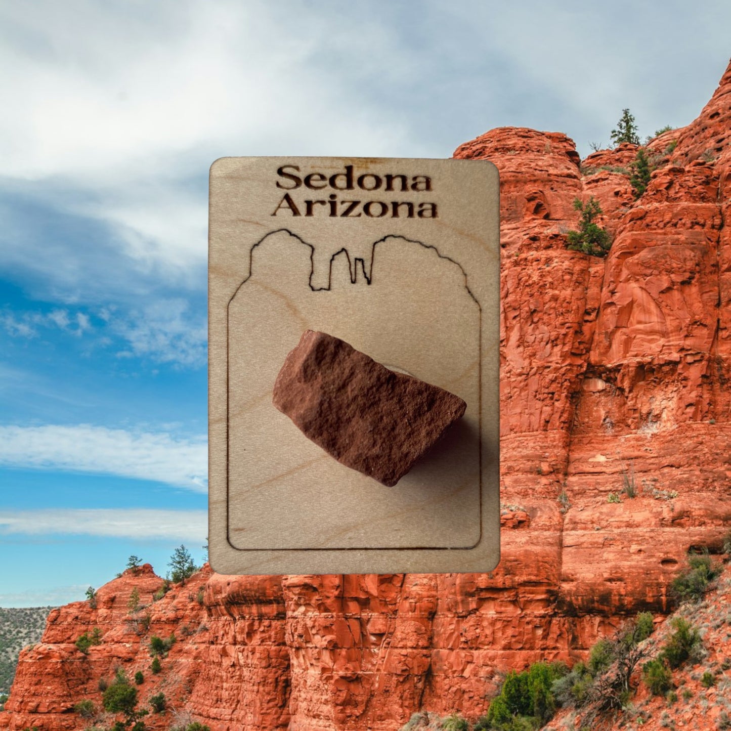 A piece of Sedona Cathedral Rock Outline with Sedona Rock