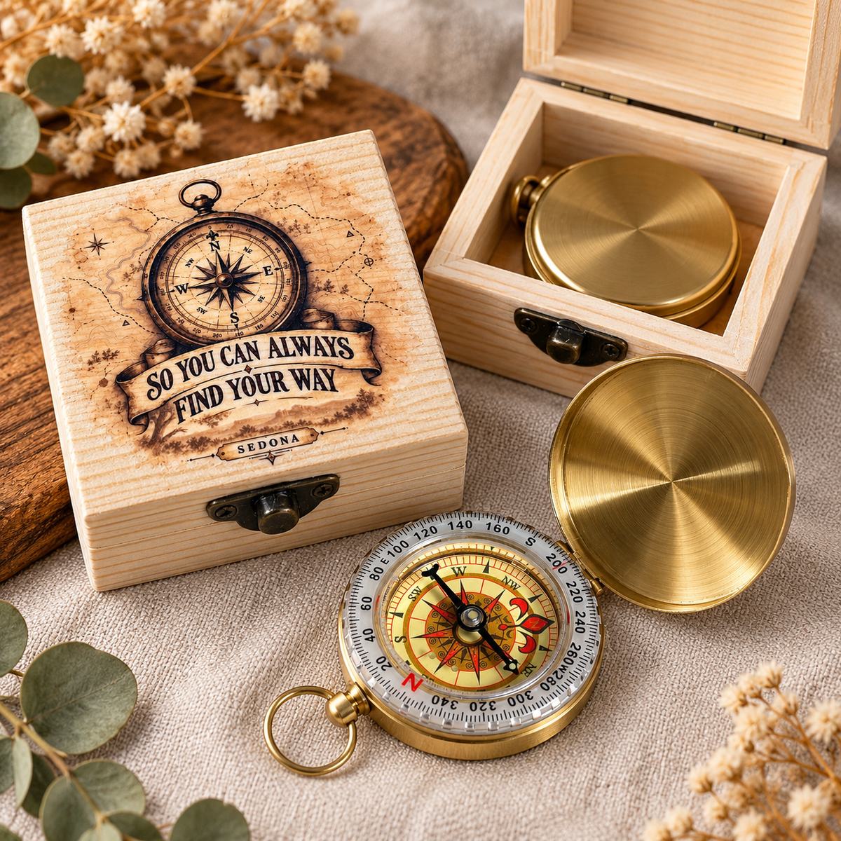 Find Your Way - Compass Keepsake Box