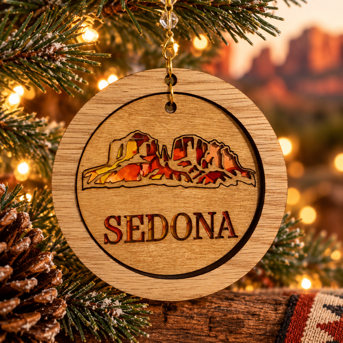 Cathedral Rock | Hand-Painted Wood Sedona Ornament