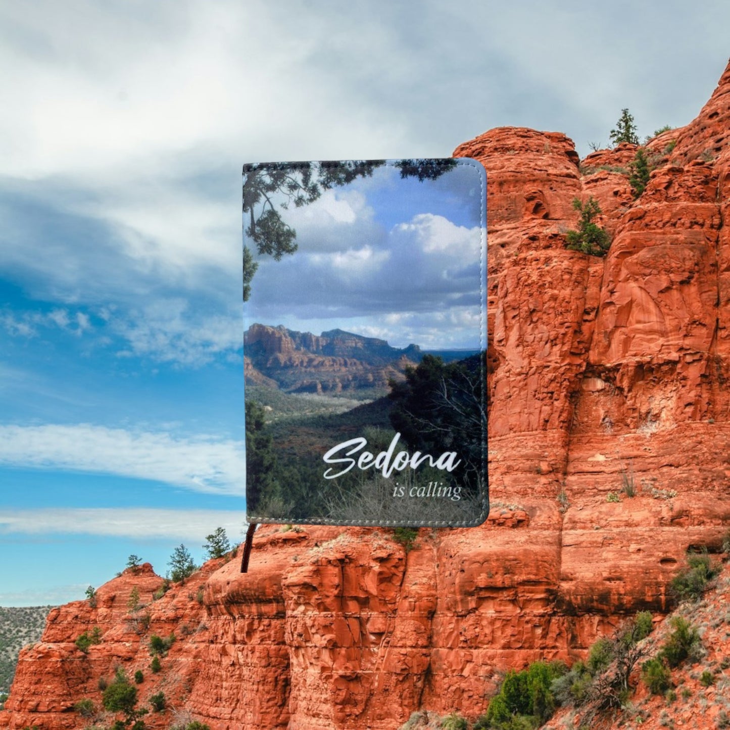 Journal- Sedona Is Calling Travel Leatherette Journal with Courthouse and Cathedral Rock