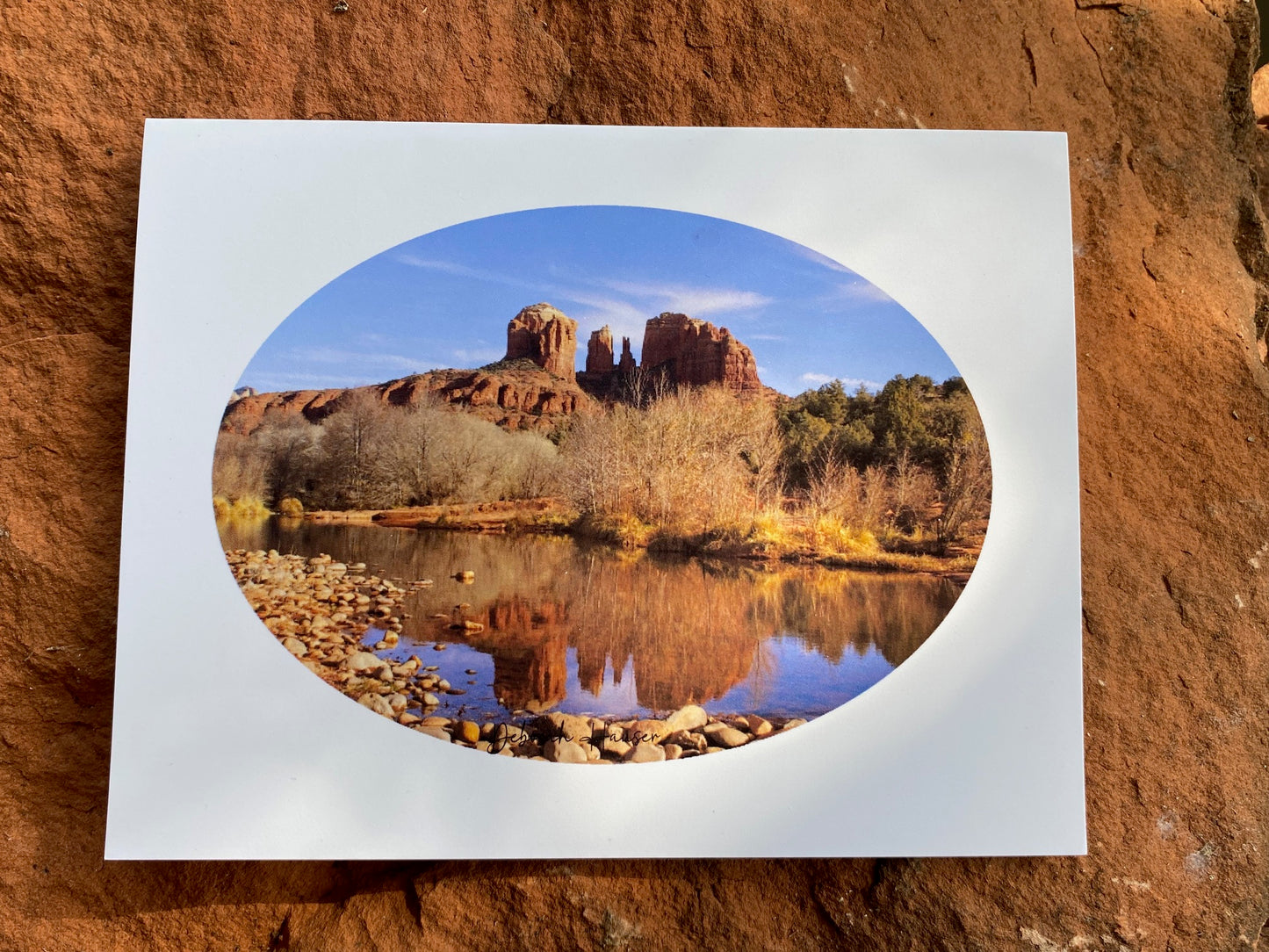 Reflections Of Cathedral Rock, Note Card Set