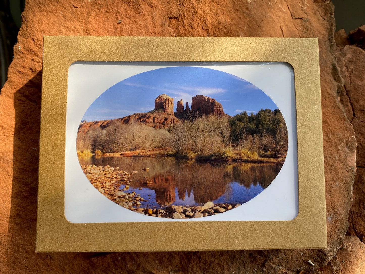 Reflections Of Cathedral Rock, Note Card Set