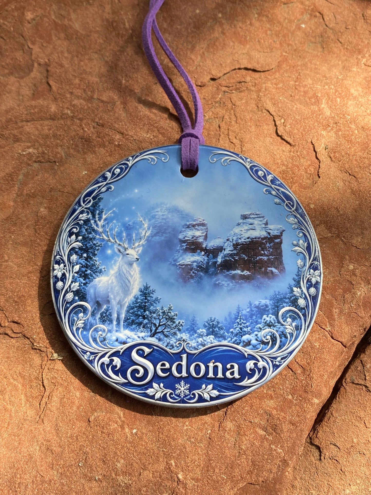 White Spirit Stag Sedona Ceramic Ornament