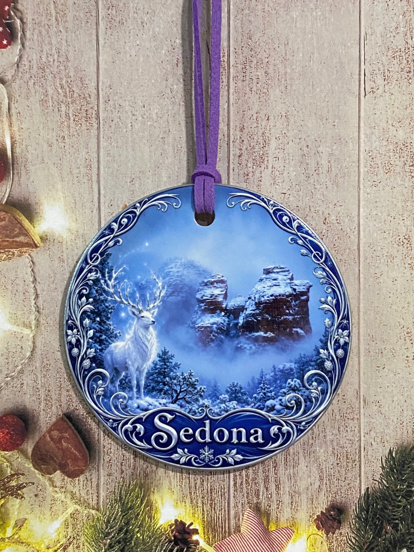 White Spirit Stag Sedona Ceramic Ornament