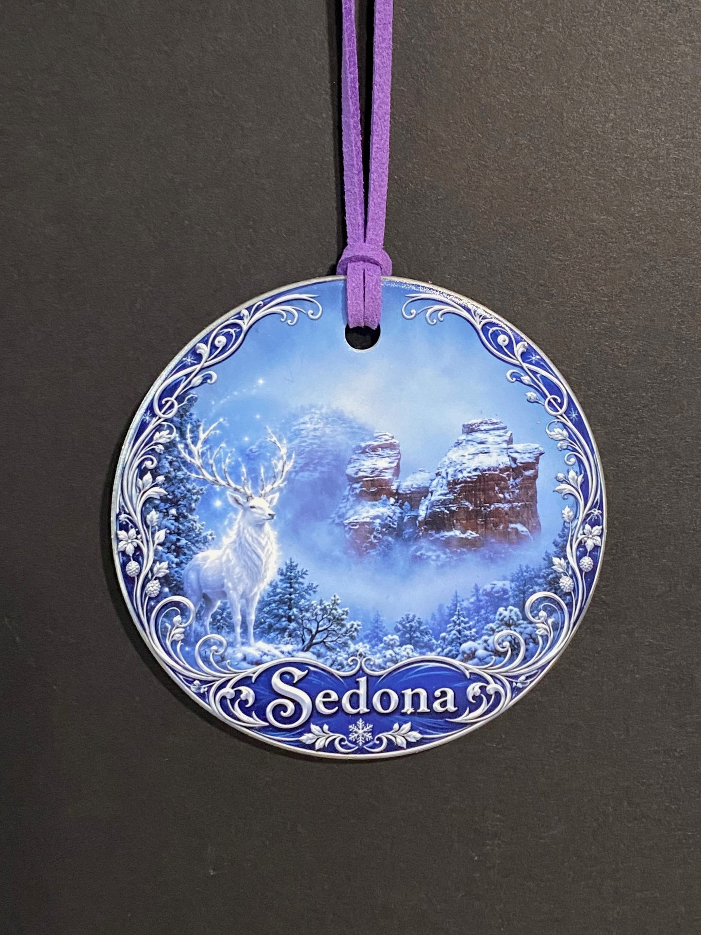 White Spirit Stag Sedona Ceramic Ornament