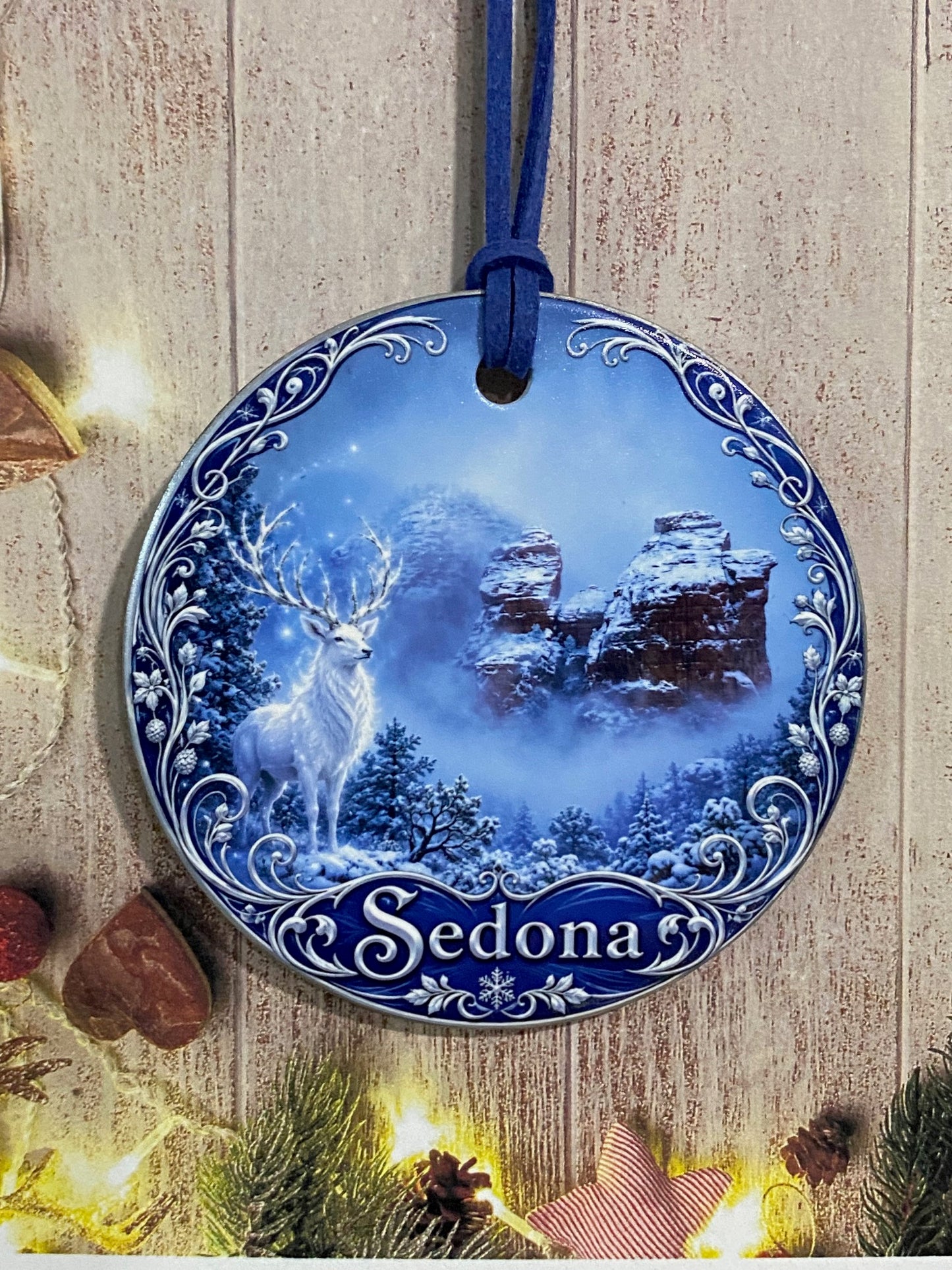 White Spirit Stag Sedona Ceramic Ornament