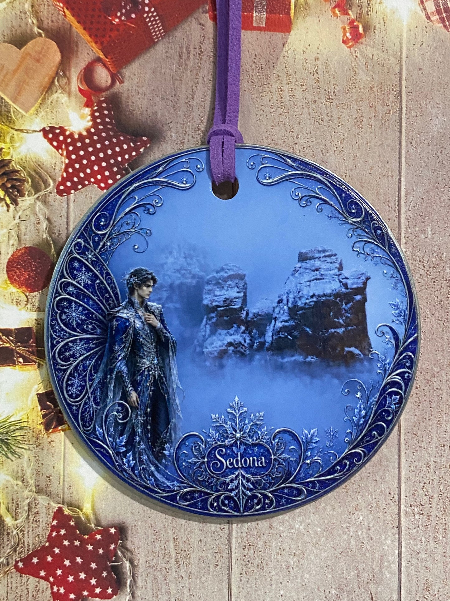Winter Fae Guardian Sedona Ceramic Ornament