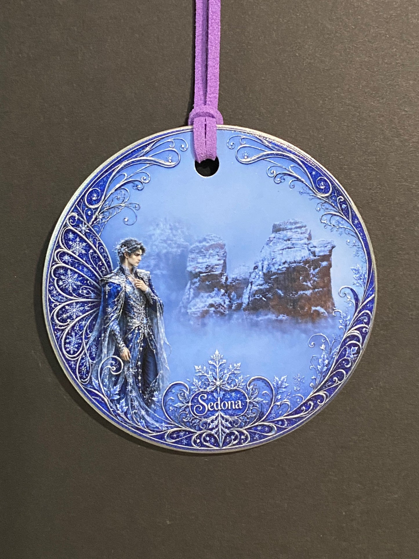 Winter Fae Guardian Sedona Ceramic Ornament