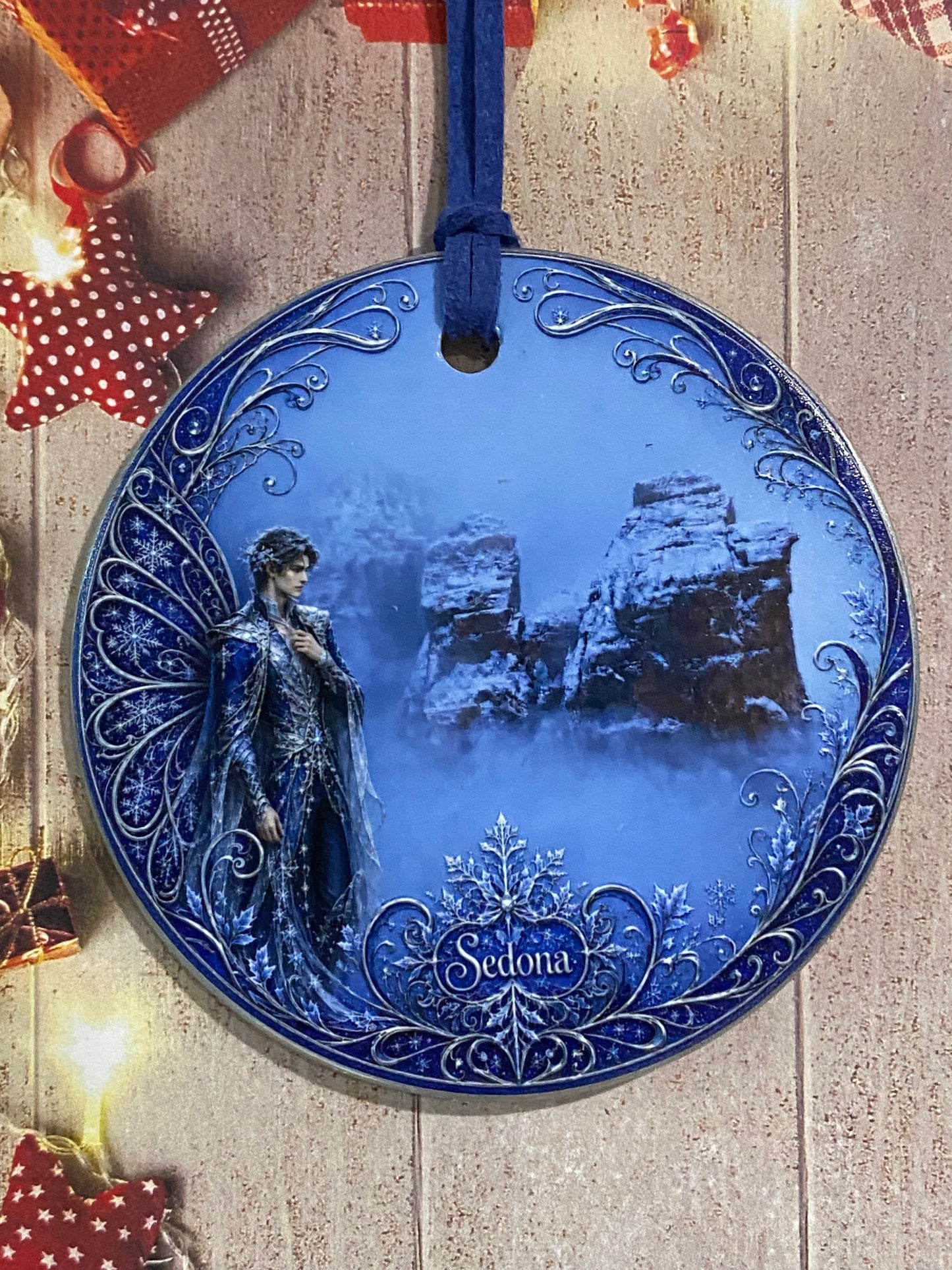 Winter Fae Guardian Sedona Ceramic Ornament