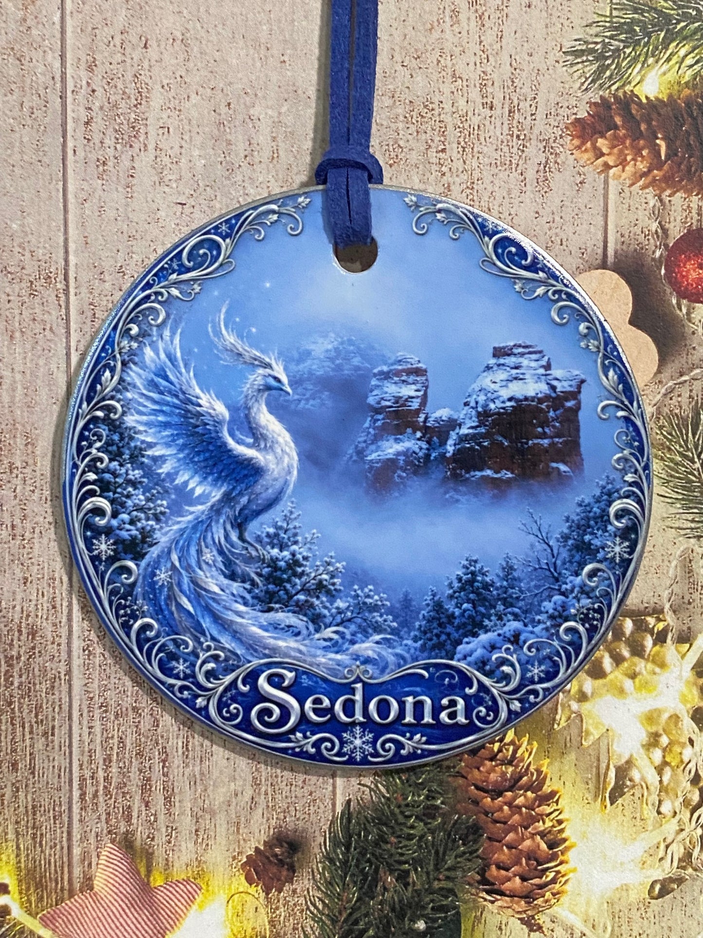 Snow Phoenix Sedona Ceramic Ornament