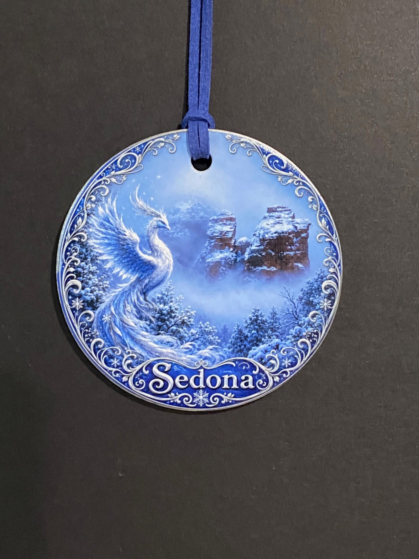 Snow Phoenix Sedona Ceramic Ornament