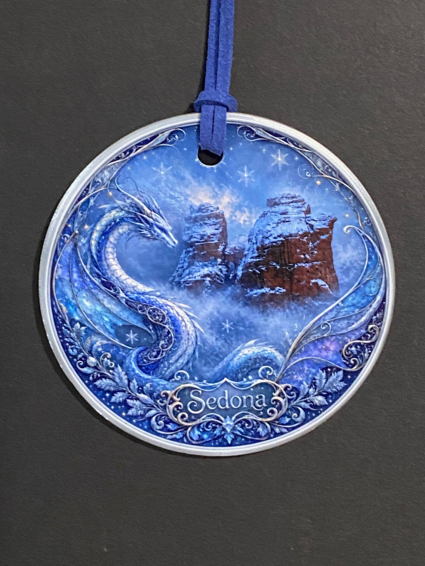 Winter Dragon Sedona Ceramic Ornament