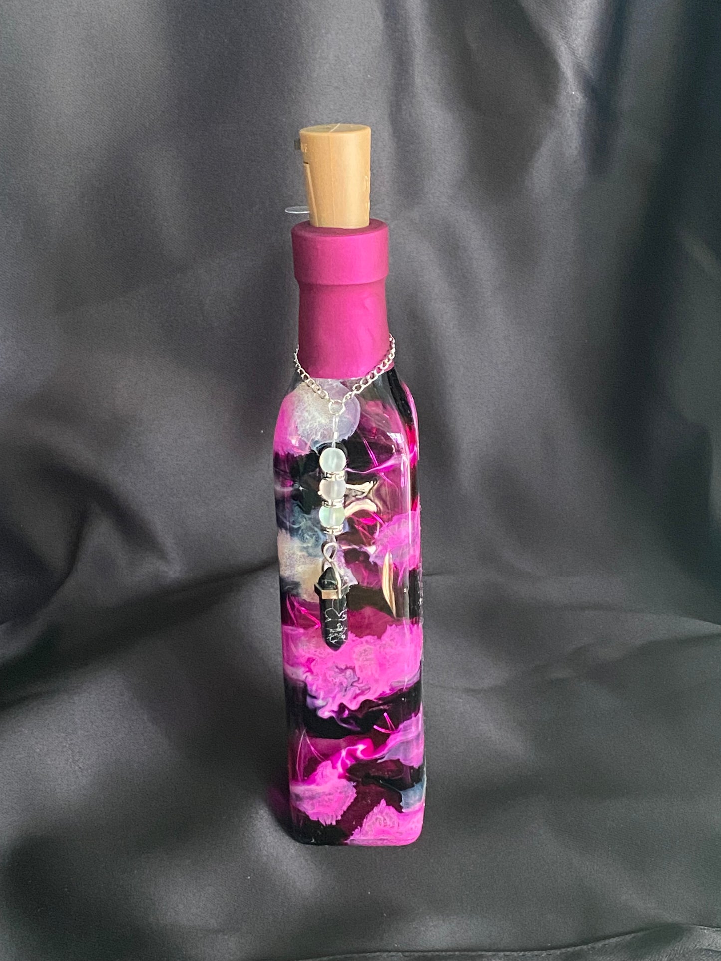 The Light From Within: Pink and Black Lighted Bottle