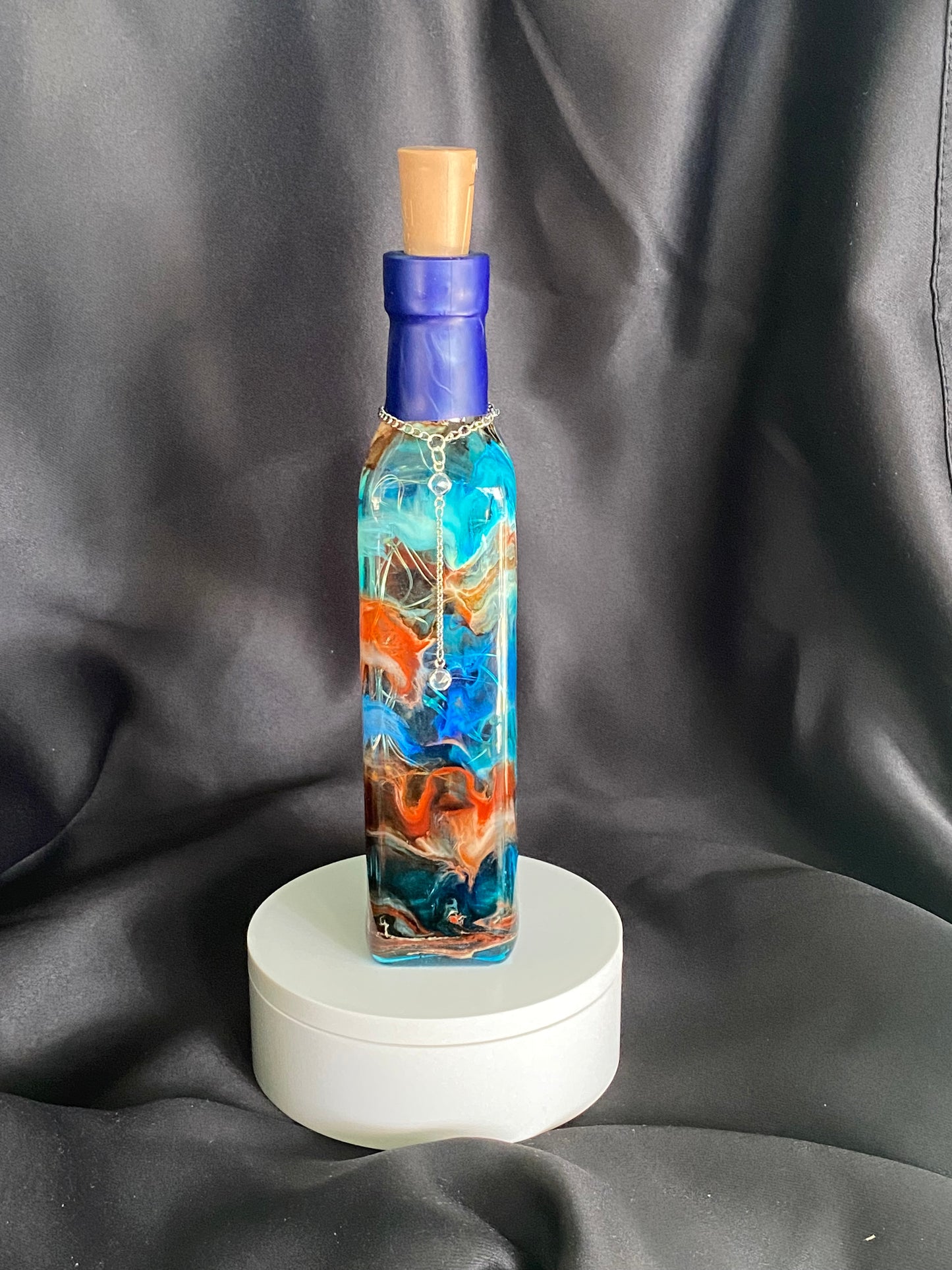 The Light From Within: Orange and Blue Lighted Bottle