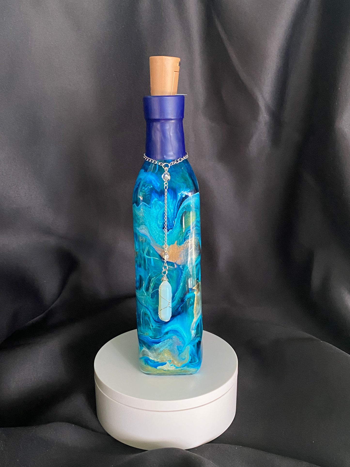 The Light From Within: Blue and Green Lighted Bottle