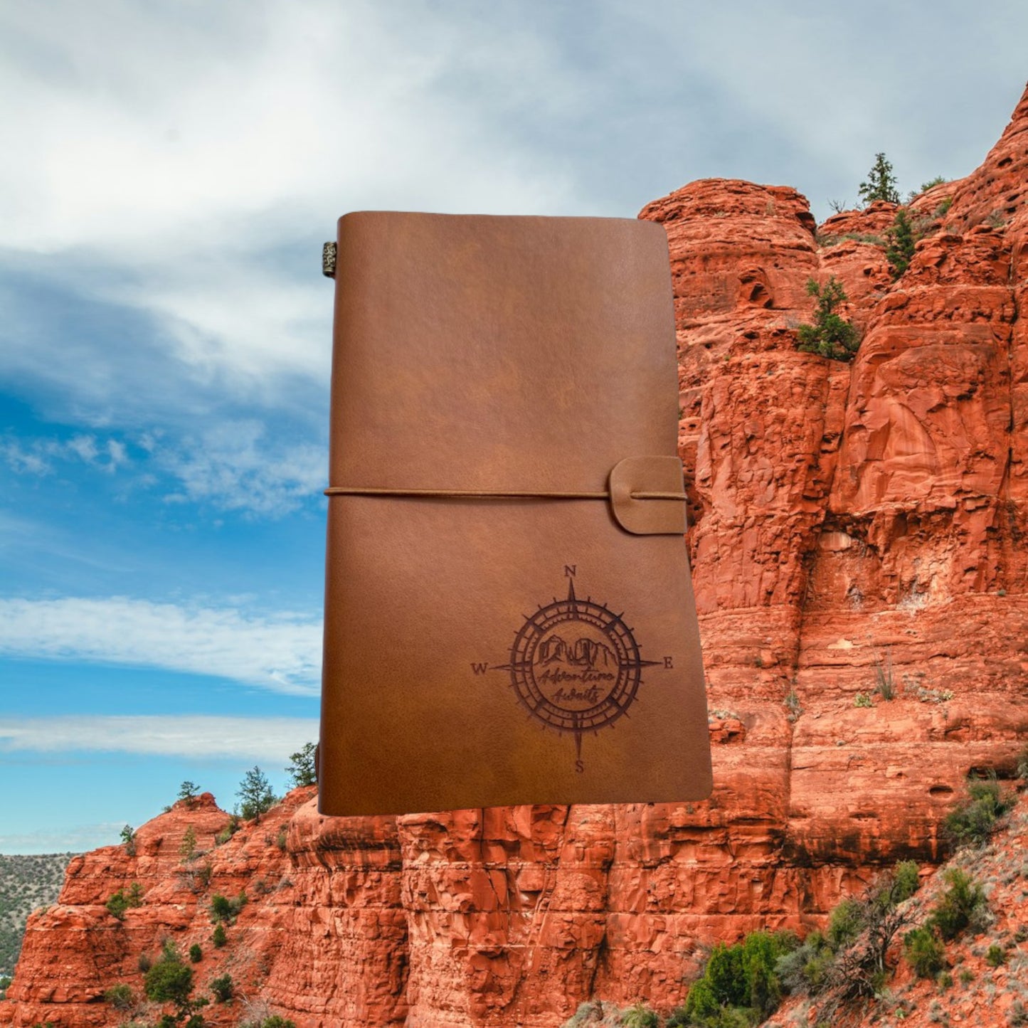 Journal- Adventure awaits travel journal in brown