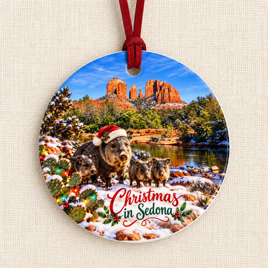 Christmas Javelina – Sedona Arizona Ceramic Christmas Ornament