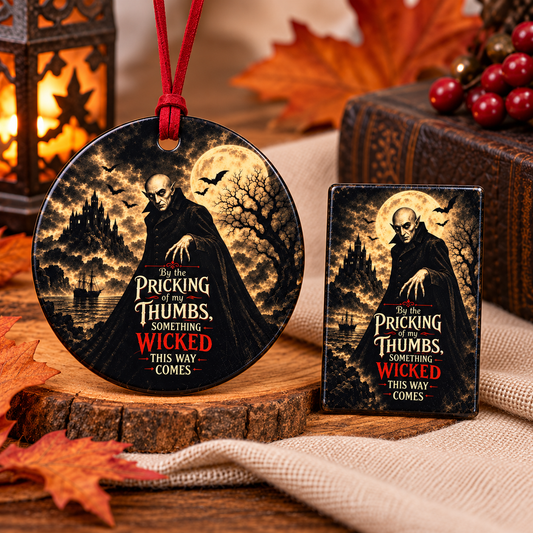 Nosferatu Gothic Halloween Gift Set | Ceramic Ornament & Magnet