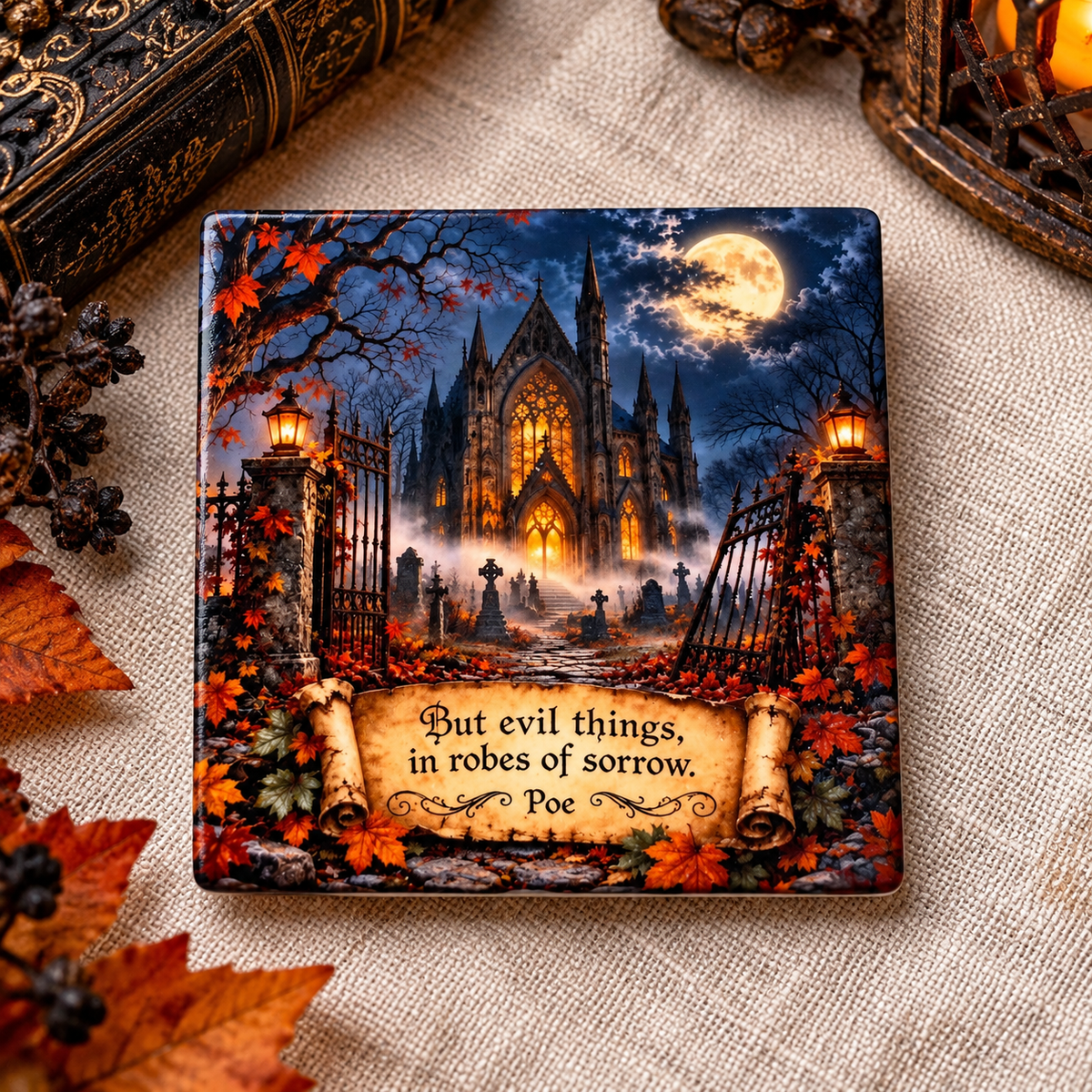 Gothic Cathedral Ceramic Magnet | Edgar Allan Poe Haunted Palace
