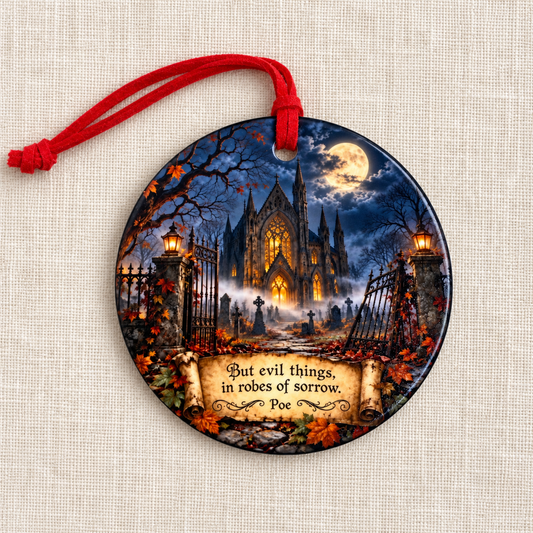 Gothic Cathedral Ceramic Ornament | Edgar Allan Poe Haunted Palace