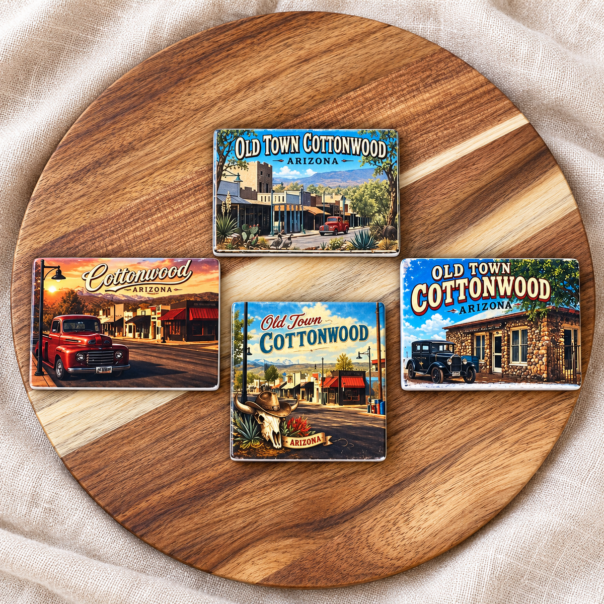 Old Town Cottonwood Ceramic Magnets