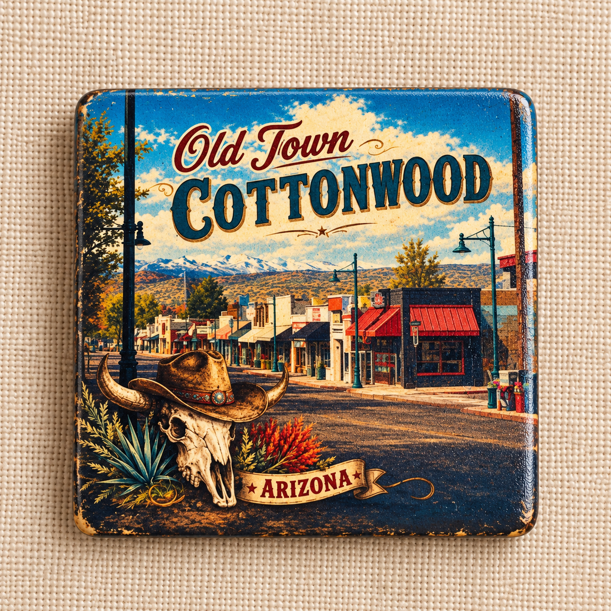 Old Town Cottonwood Ceramic Magnets