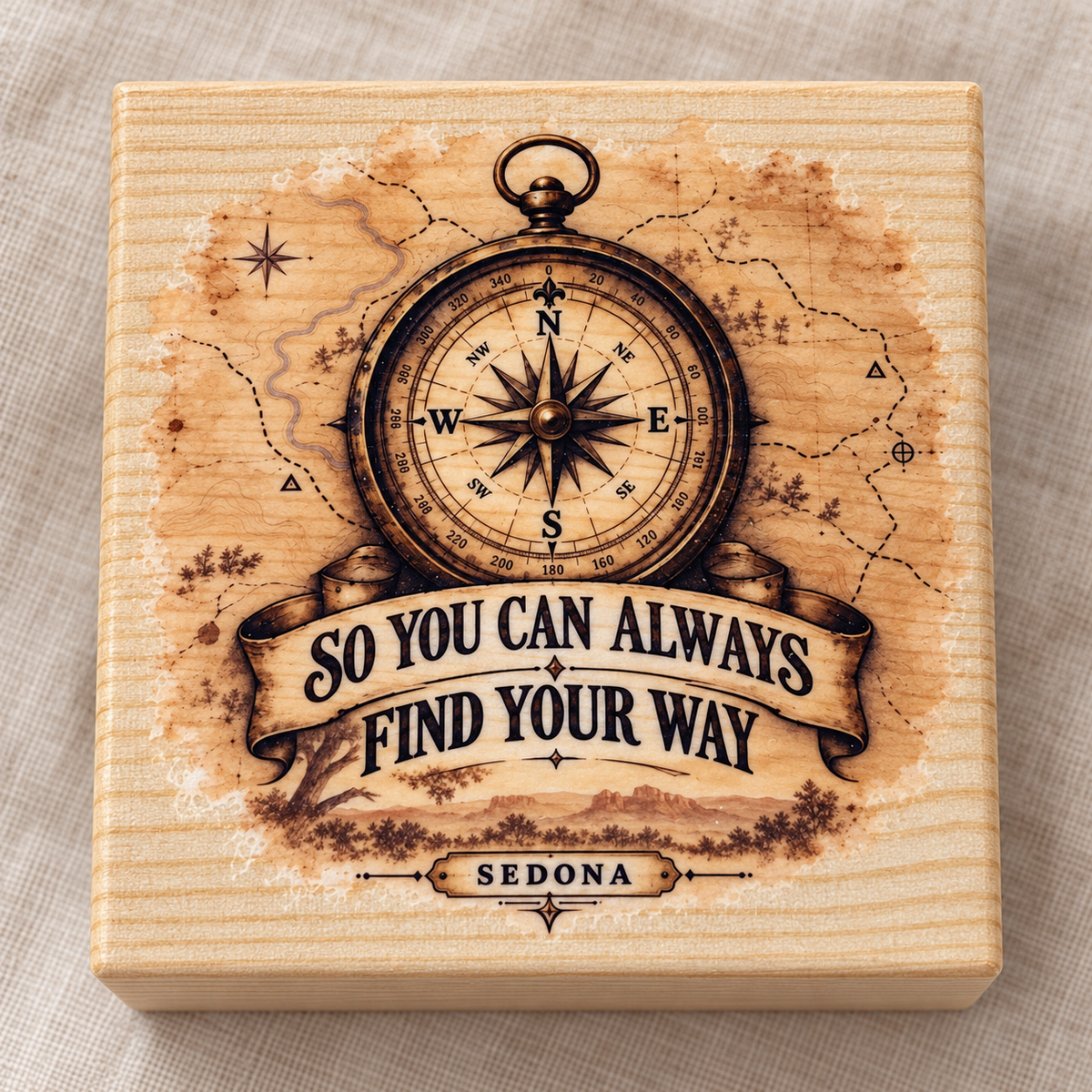 Find Your Way - Compass Keepsake Box