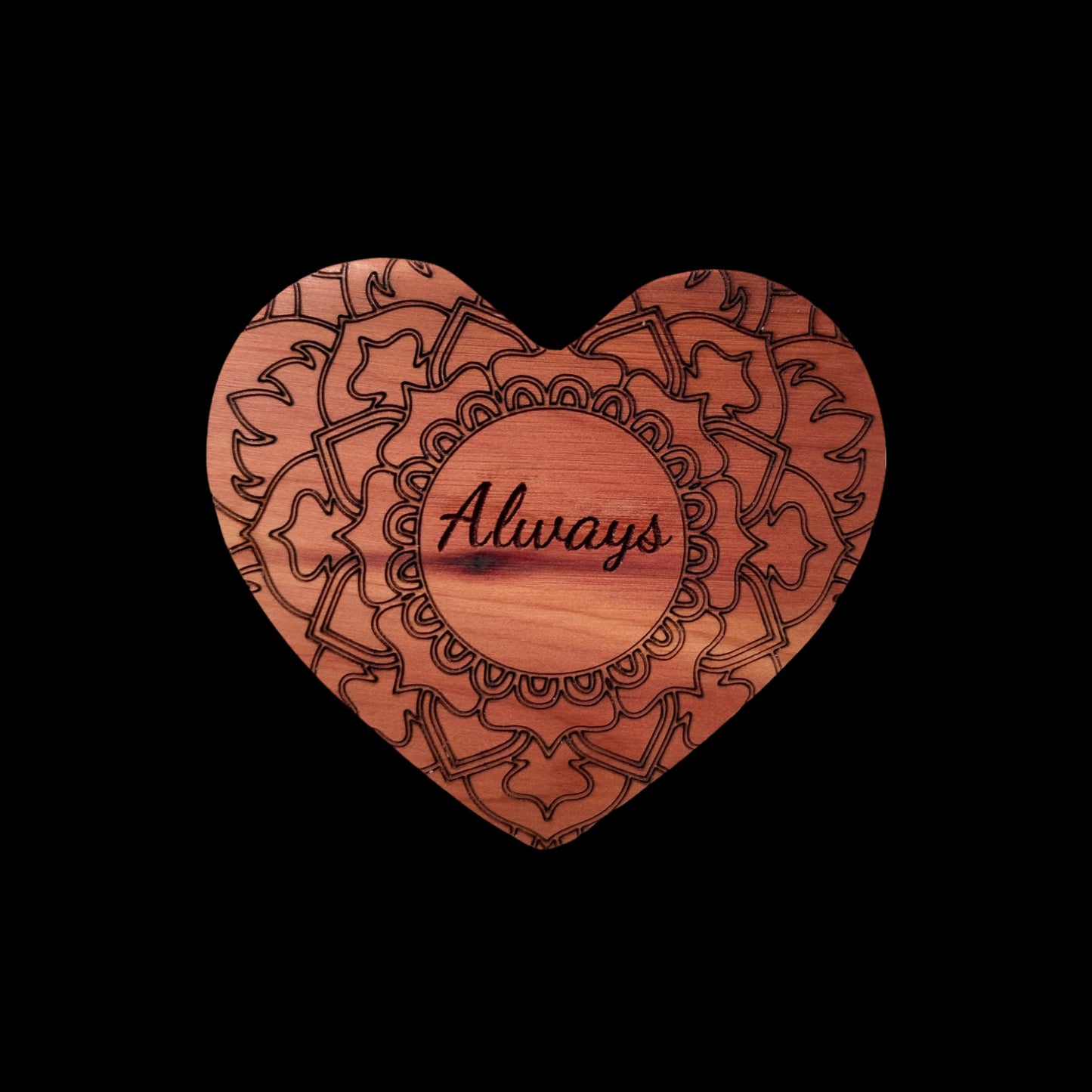 Box- Heart of Sedona "Always" Solid Cedar Engraved Heart