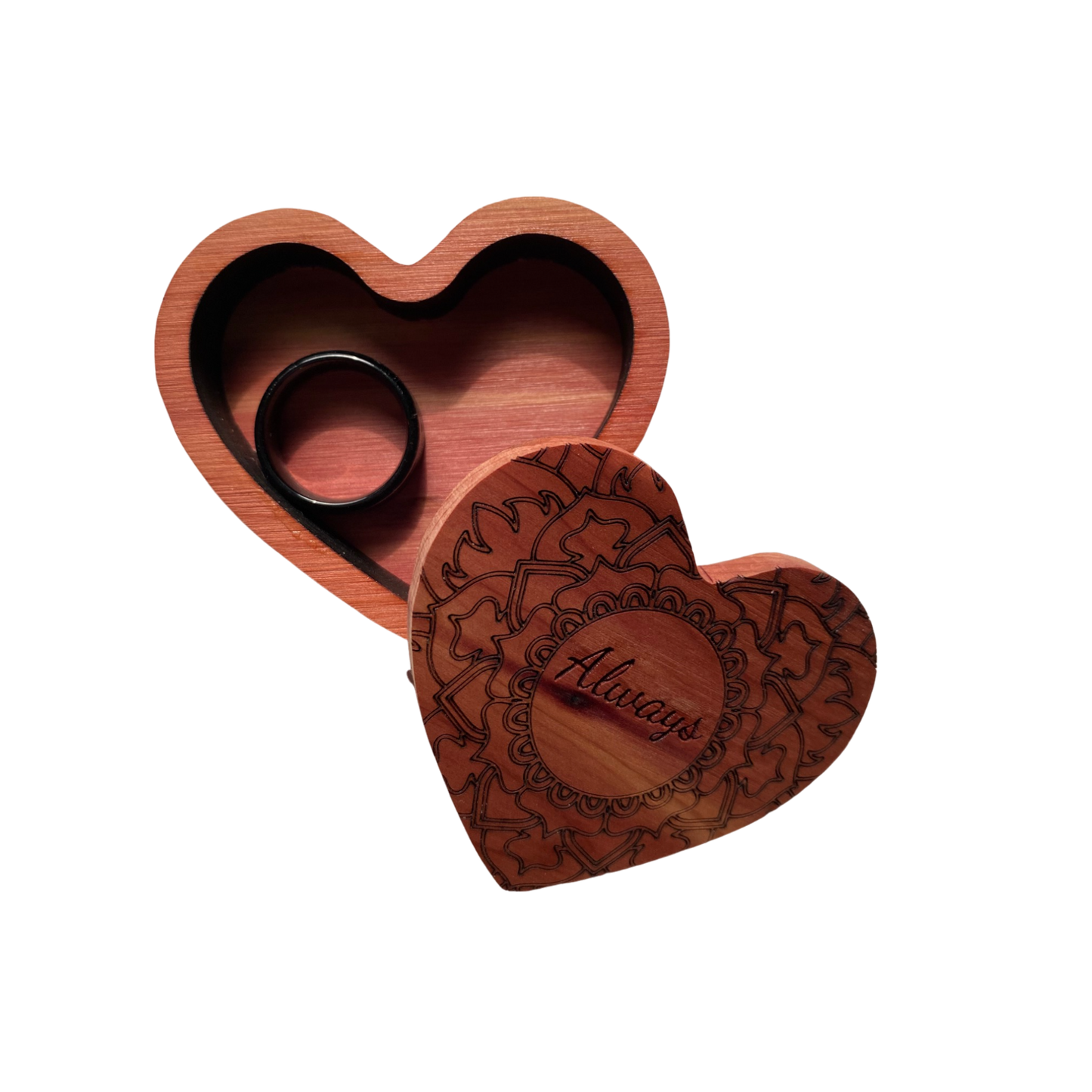 Box- Heart of Sedona "Always" Solid Cedar Engraved Heart