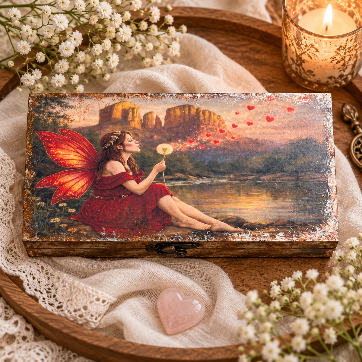 Sedona Wishes – Hand-Painted Fairy Keepsake Box