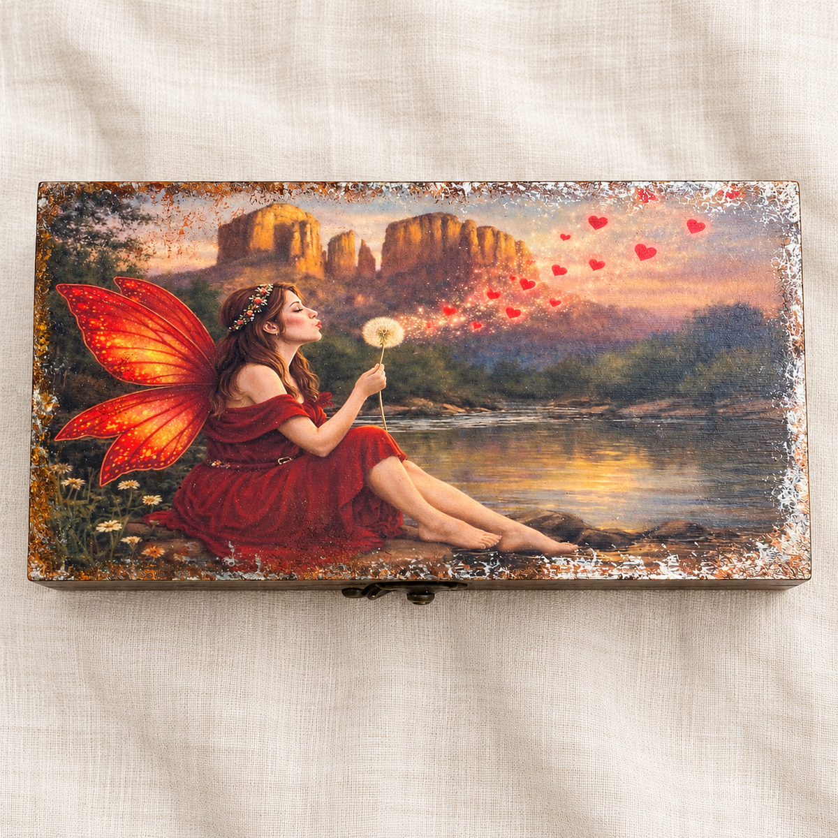 Sedona Wishes – Hand-Painted Fairy Keepsake Box