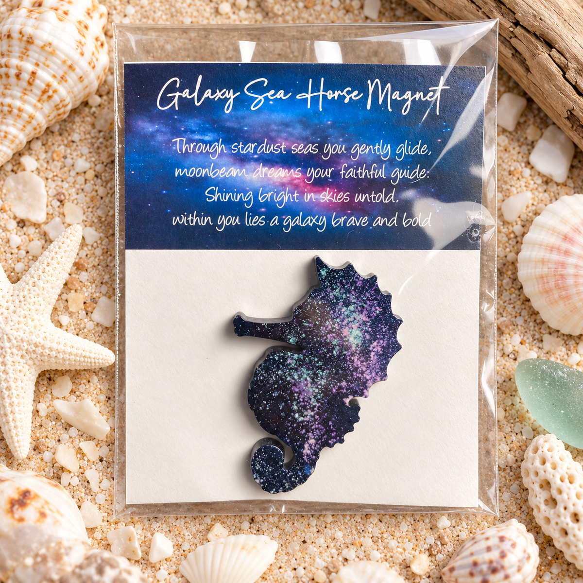 Galaxy Sea Horse Resin Magnet